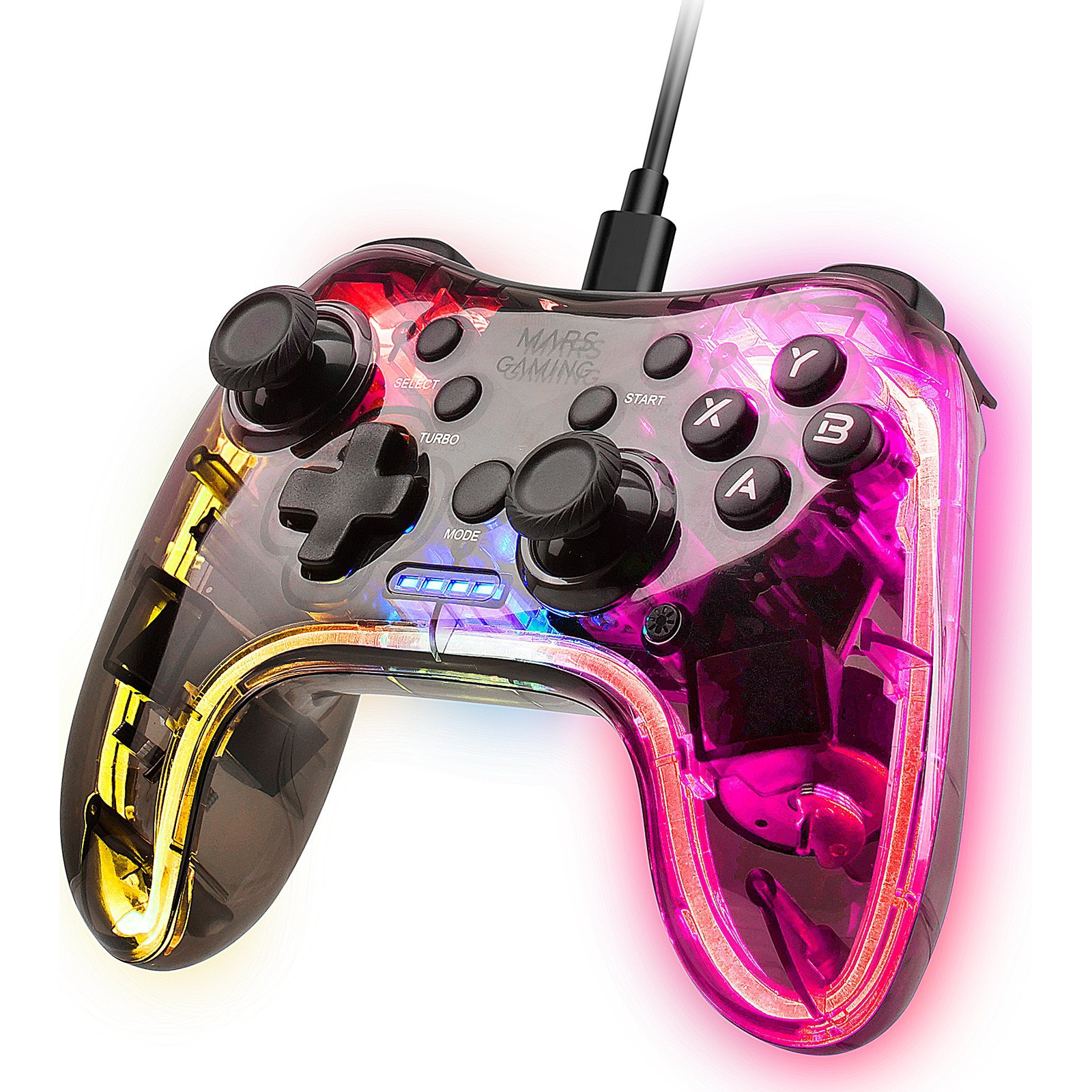 Mars Gaming MGPC periferice pentru gaming Transparente USB Gamepad Android, MAC, Nintendo Switch, PC-ul, Playstation 3 (8435693102229)-0