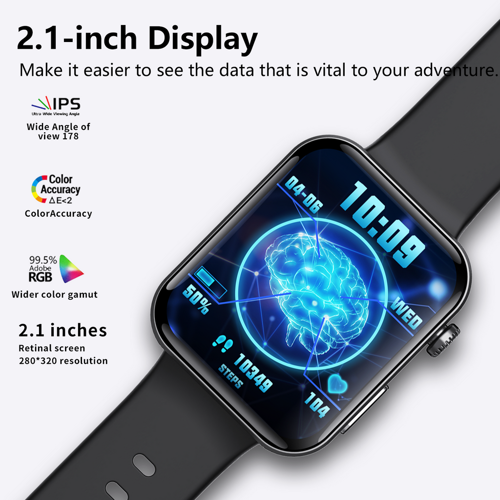 ECG Smart Watch — Blood Pressure, Heart Rate, Blood Oxygen & Glucose Monitor