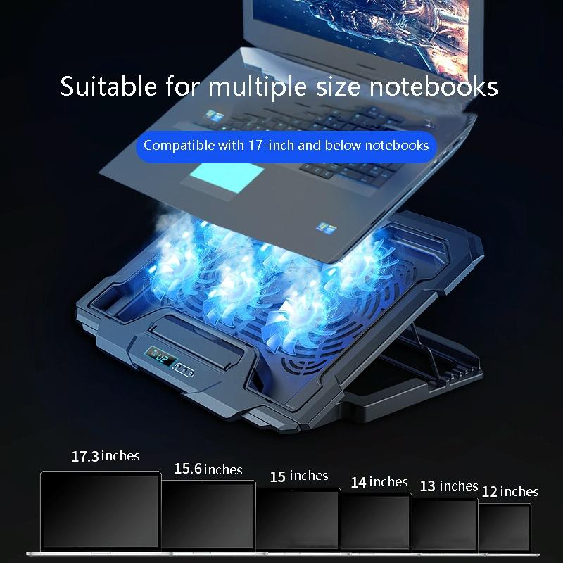 NNEIDS Lcd Gaming Notebook Cooler With Exhaust Fan