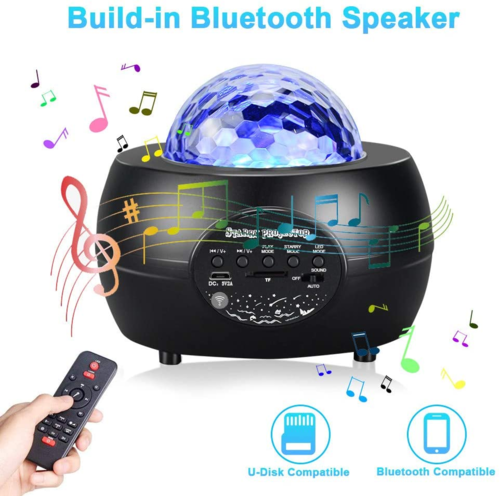 Yıldızlı Gökyüzü Projektör | Bluetooth Hoparlörlü LED Gece Lambası