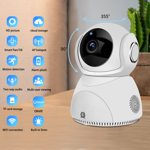 360° Panoramik Güvenlik Kamerası | HD 1080P WiFi PTZ Kamera