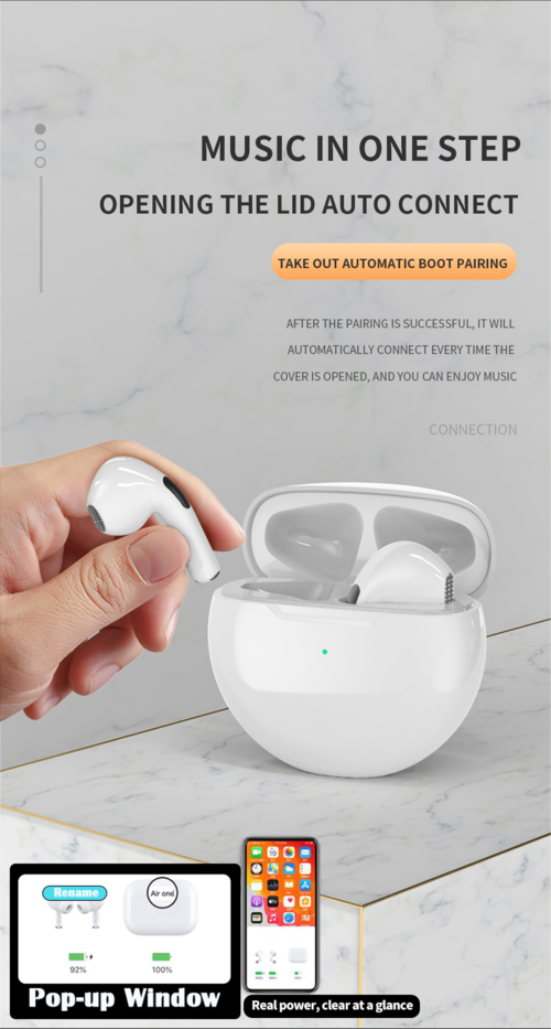Pro6 TWS Bluetooth Kablosuz Kulaklık | Wireless Earbuds